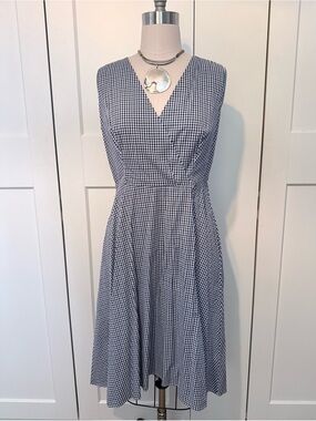 DKNY wrap Gingham plaid dress 10